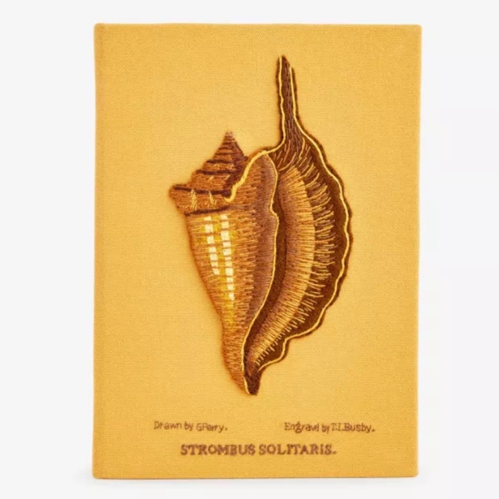 Olympia le Tan Shell Embroidered Clutch NWT